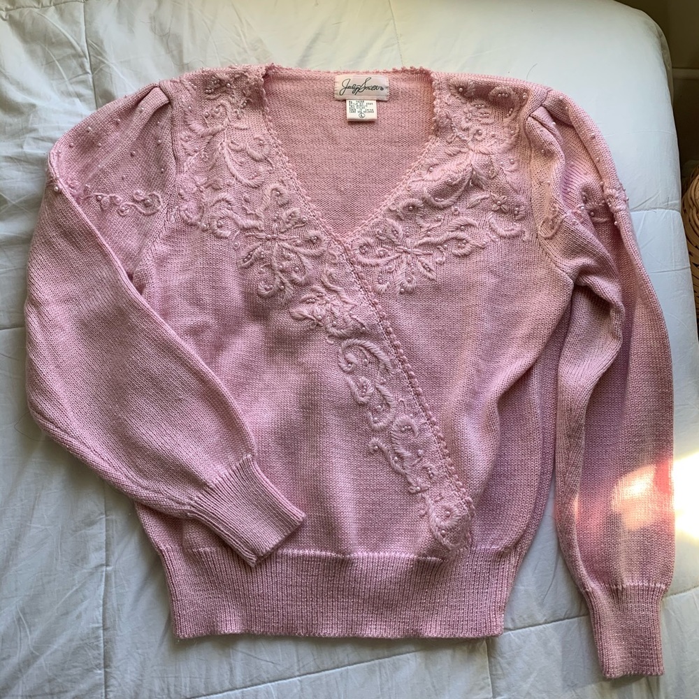 Vintage pink knit sweater